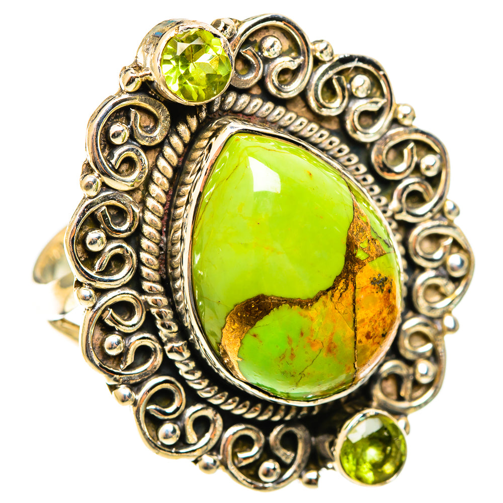 Green Copper Composite Turquoise Rings handcrafted by Anasilvercos - RING122131 - Photo 2