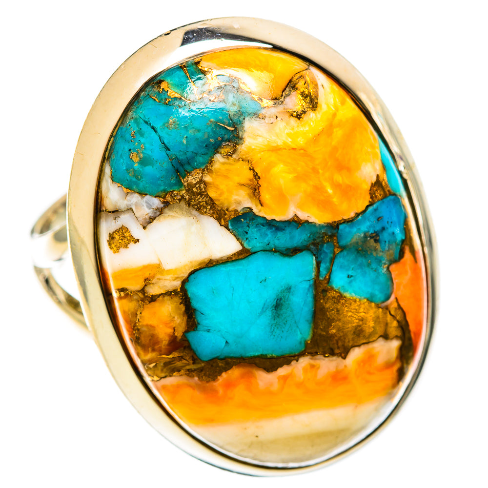 Spiny Oyster Turquoise Rings handcrafted by Anasilvercos - RING122153 - Photo 2