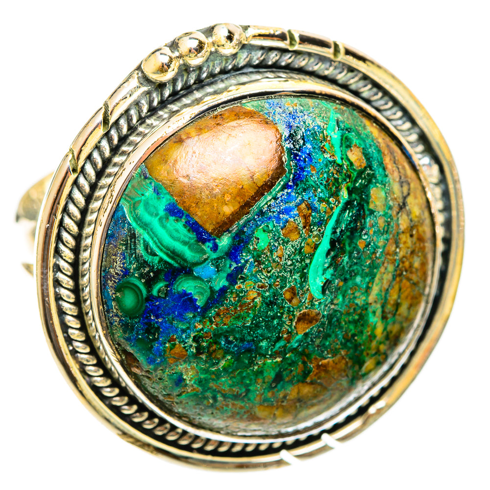 Azurite In Malachite Rings handcrafted by Anasilvercos - RING122154 - Photo 2