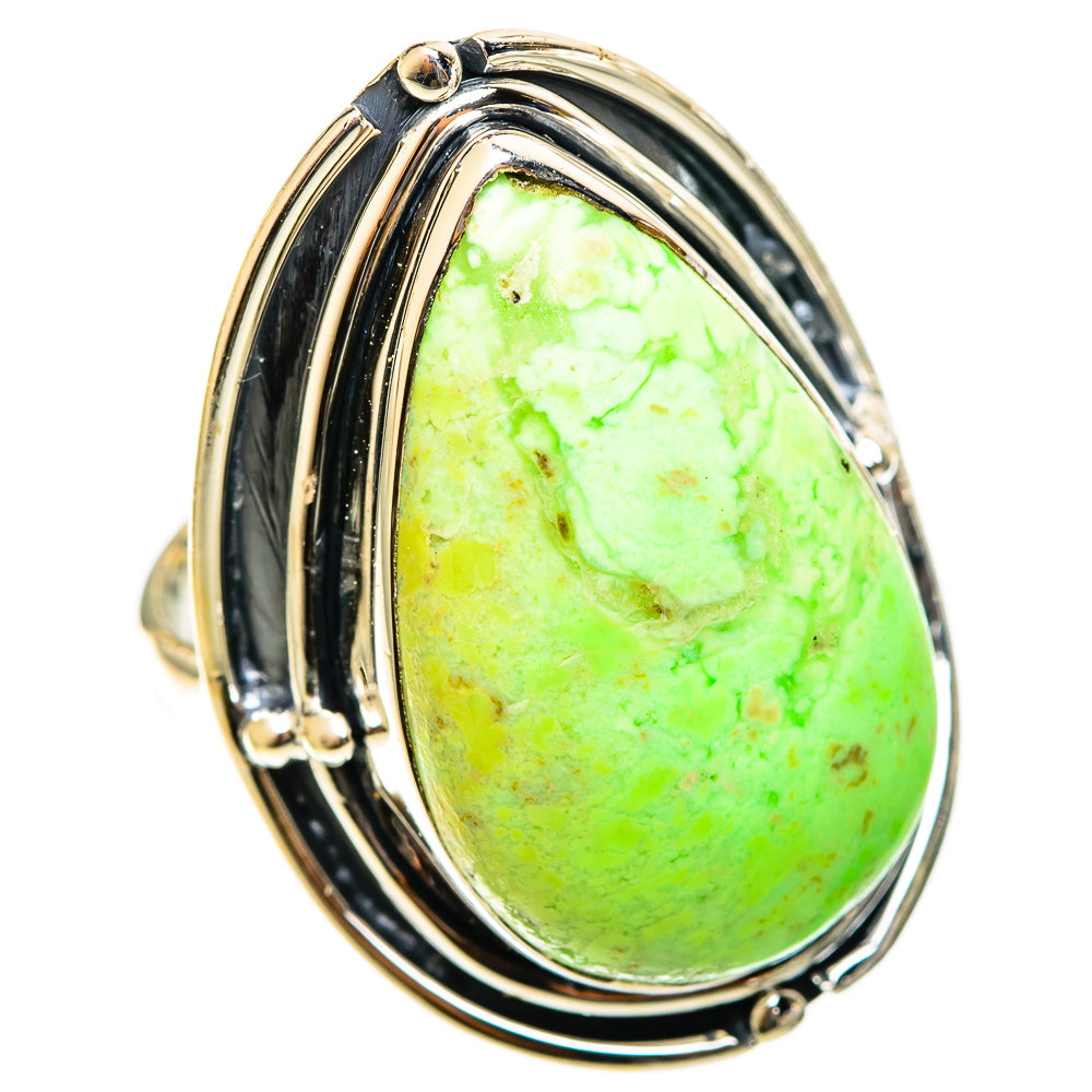 Lemon Chrysoprase Rings handcrafted by Anasilvercos - RING122171 - Photo 2