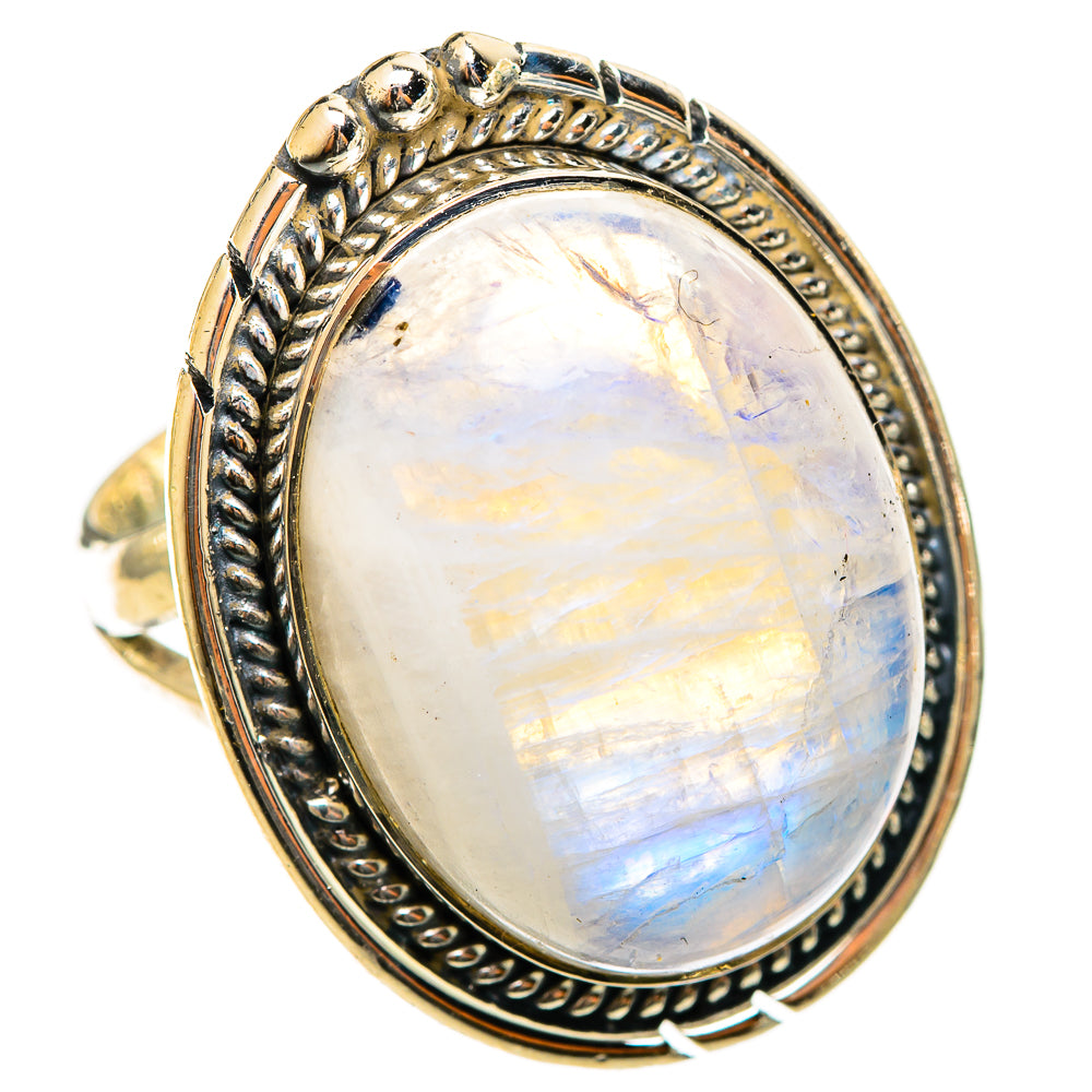Rainbow Moonstone Rings handcrafted by Anasilvercos - RING122194 - Photo 2