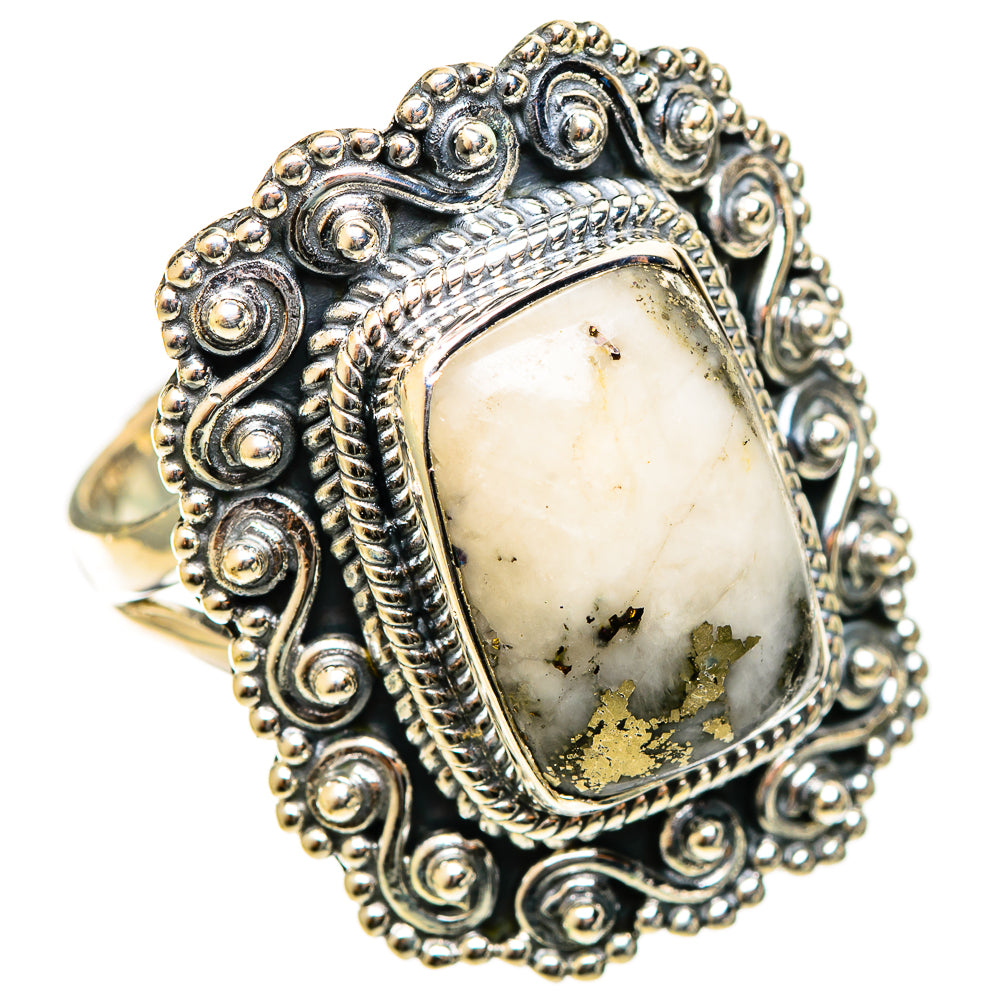 Pyrite Agate Rings handcrafted by Anasilvercos - RING122227 - Photo 2