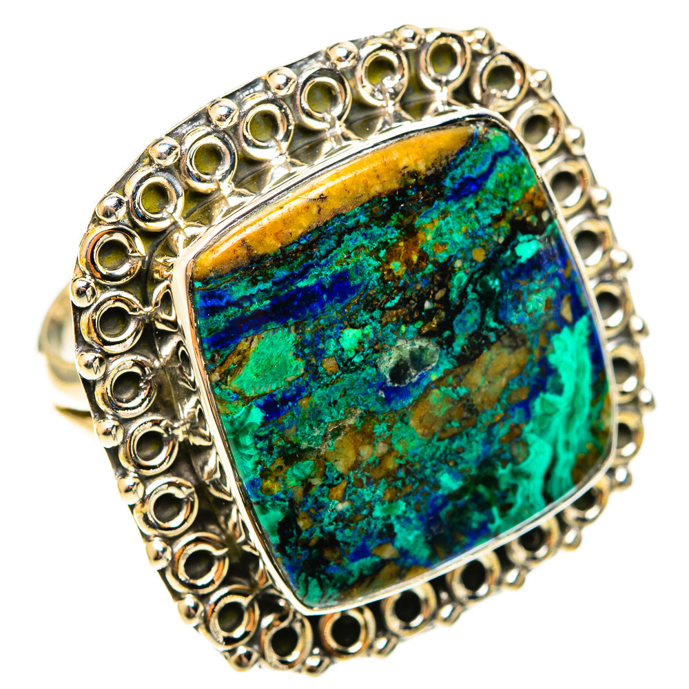 Azurite In Malachite Rings handcrafted by Anasilvercos - RING122233 - Photo 2