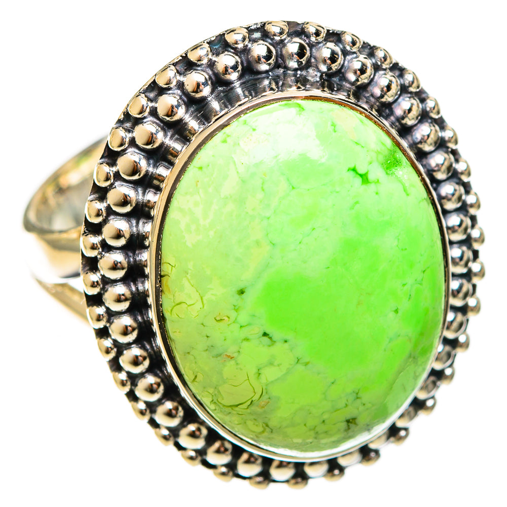 Lemon Chrysoprase Rings handcrafted by Anasilvercos - RING122245 - Photo 2