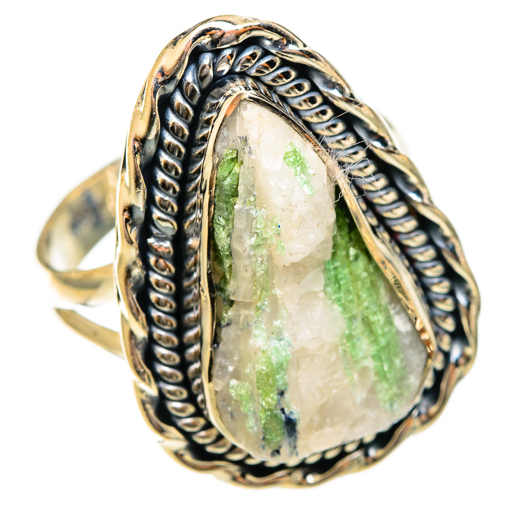 Green Tourmaline In Quartz Rings handcrafted by Anasilvercos - RING122269 - Photo 2