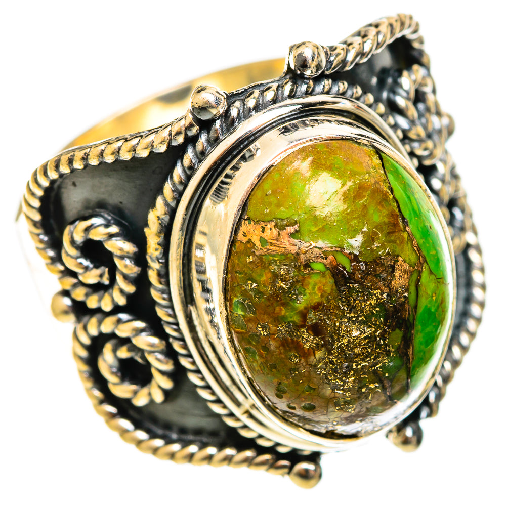 Green Copper Composite Turquoise Rings handcrafted by Anasilvercos - RING122287 - Photo 2