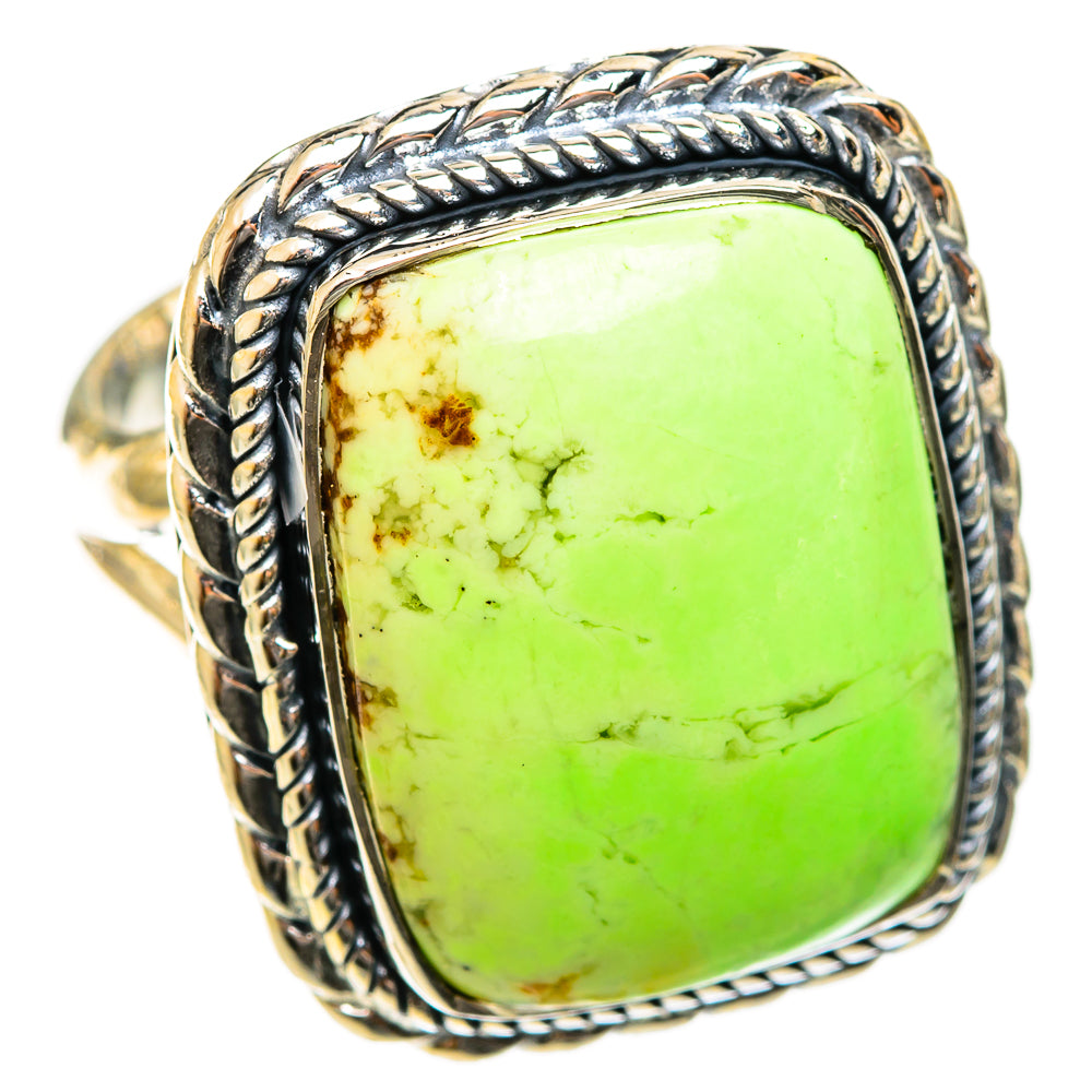 Lemon Chrysoprase Rings handcrafted by Anasilvercos - RING122290 - Photo 2
