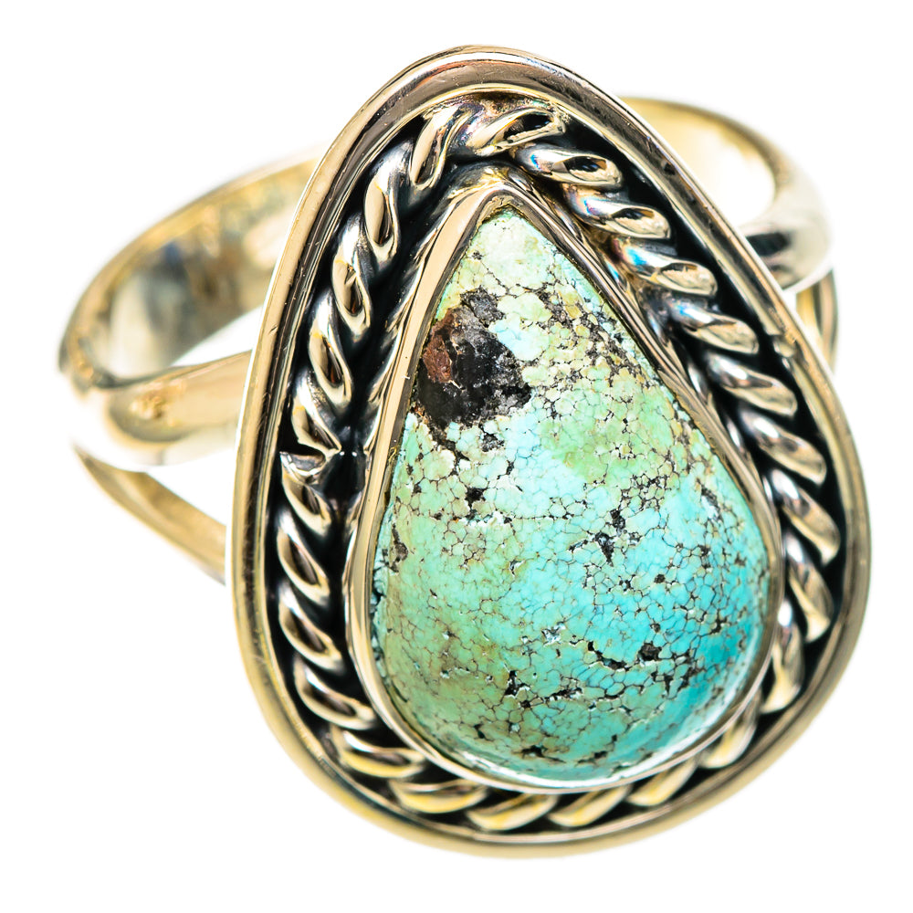 Tibetan Turquoise Rings handcrafted by Anasilvercos - RING122299 - Photo 2