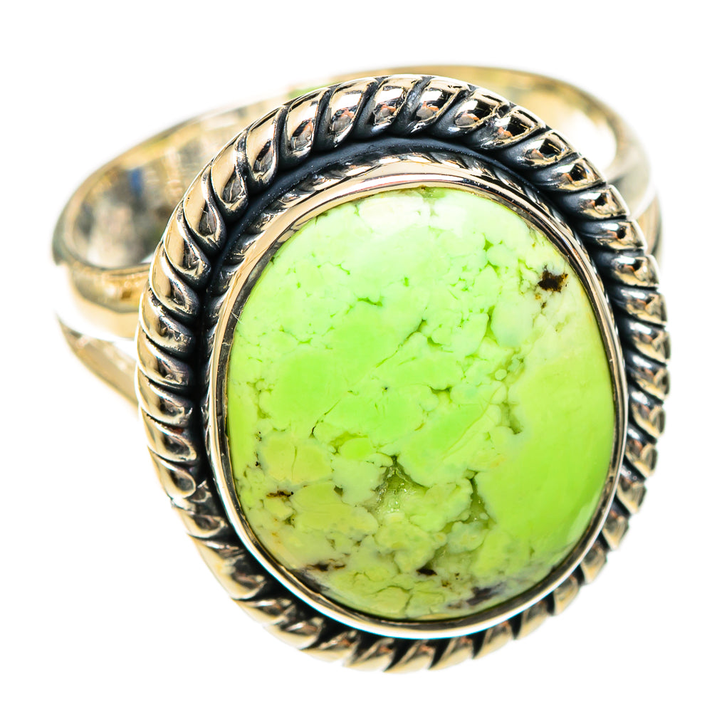 Lemon Chrysoprase Rings handcrafted by Anasilvercos - RING122309 - Photo 2