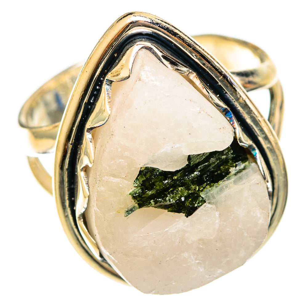 Green Tourmaline In Quartz Rings handcrafted by Anasilvercos - RING122368 - Photo 2