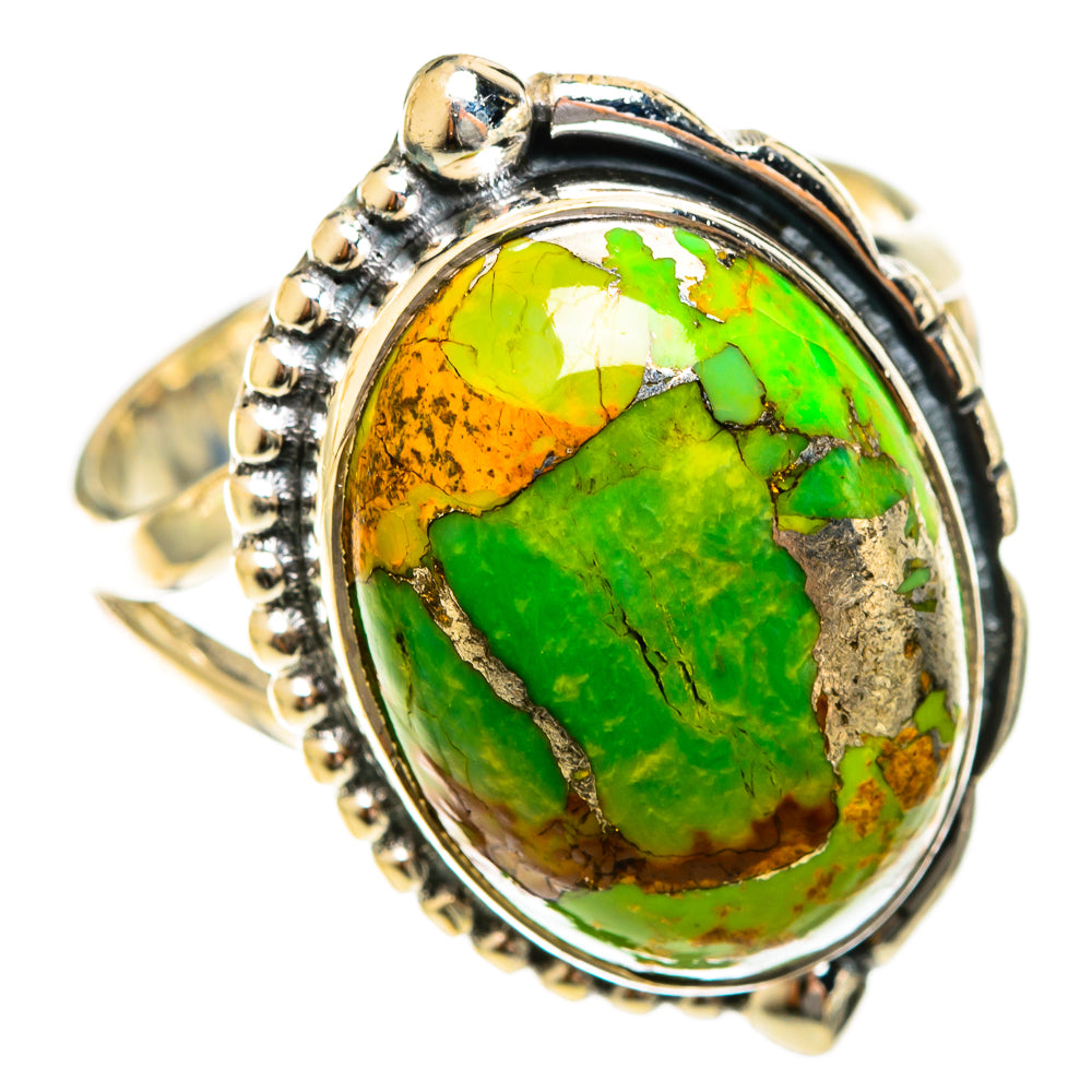 Green Copper Composite Turquoise Rings handcrafted by Anasilvercos - RING122406 - Photo 2