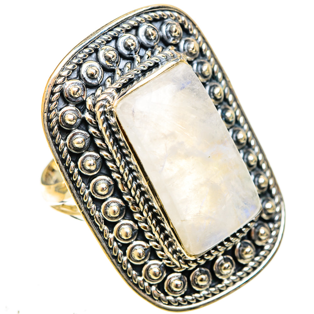 Rainbow Moonstone Rings handcrafted by Anasilvercos - RING122498 - Photo 2
