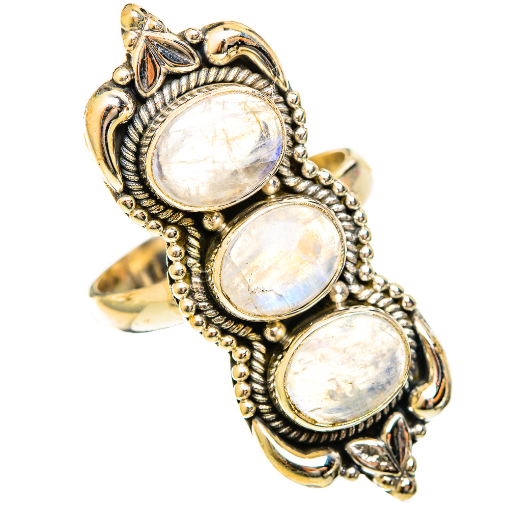 Rainbow Moonstone Rings handcrafted by Anasilvercos - RING122499 - Photo 2