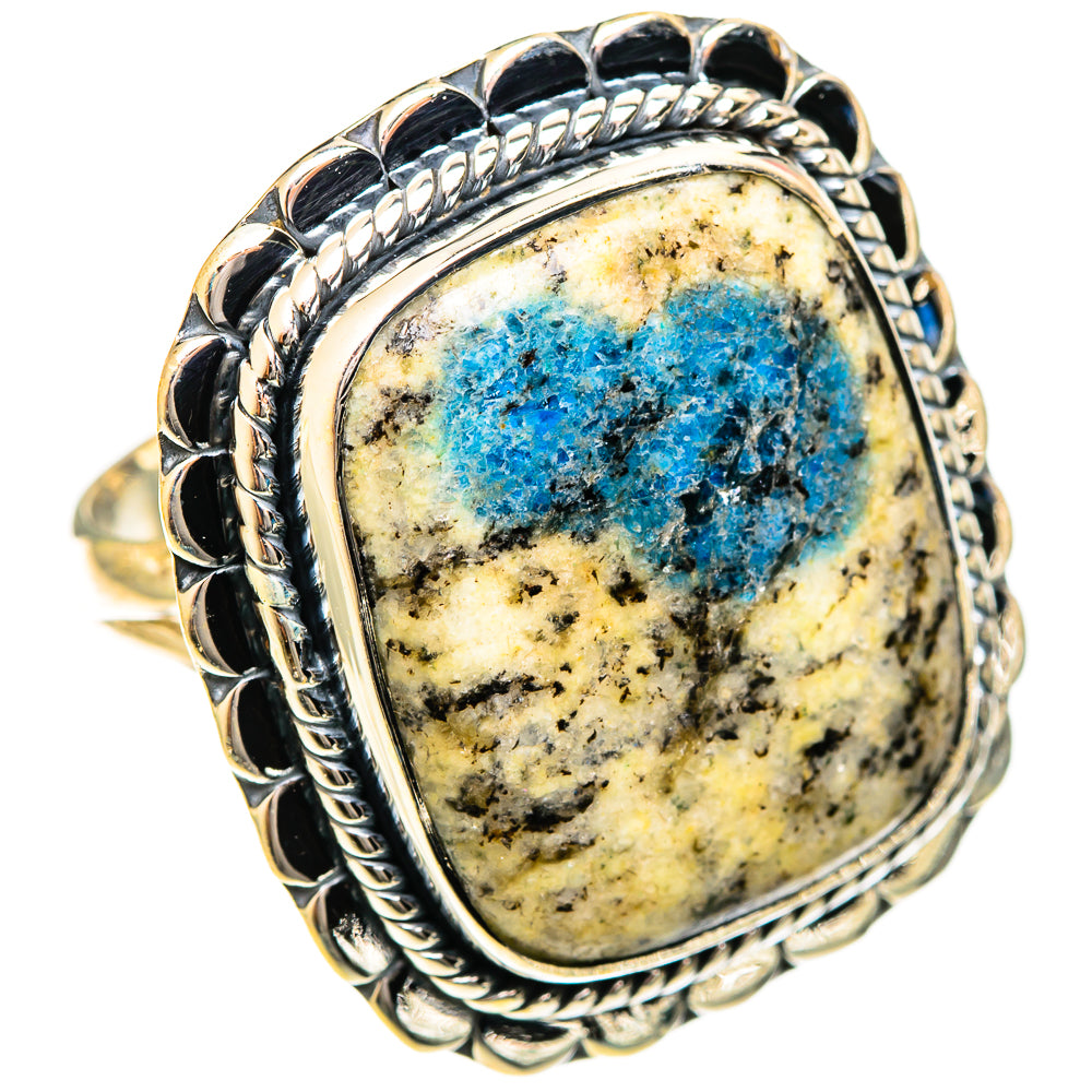K2 Blue Azurite Rings handcrafted by Anasilvercos - RING122503 - Photo 2