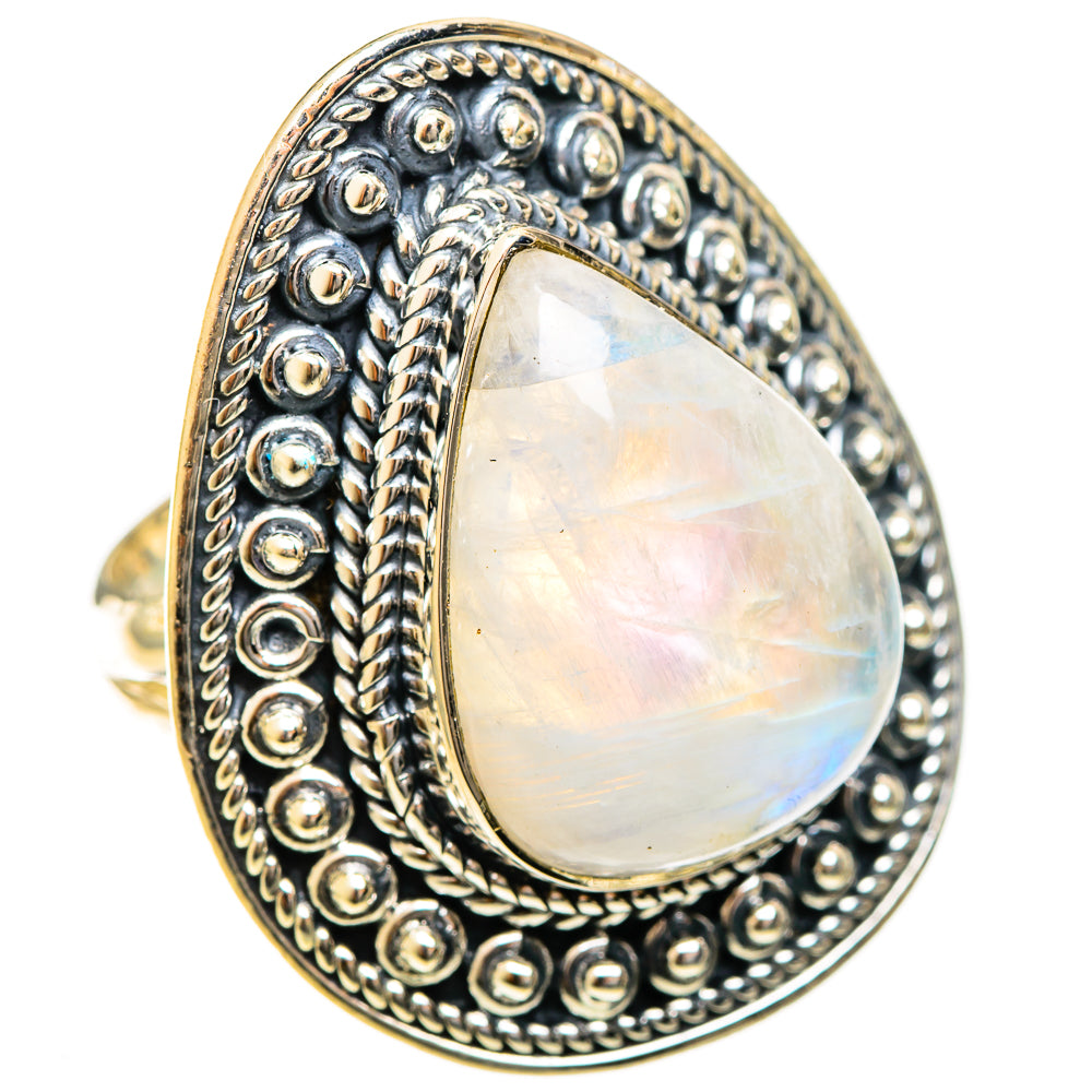 Rainbow Moonstone Rings handcrafted by Anasilvercos - RING122532 - Photo 2