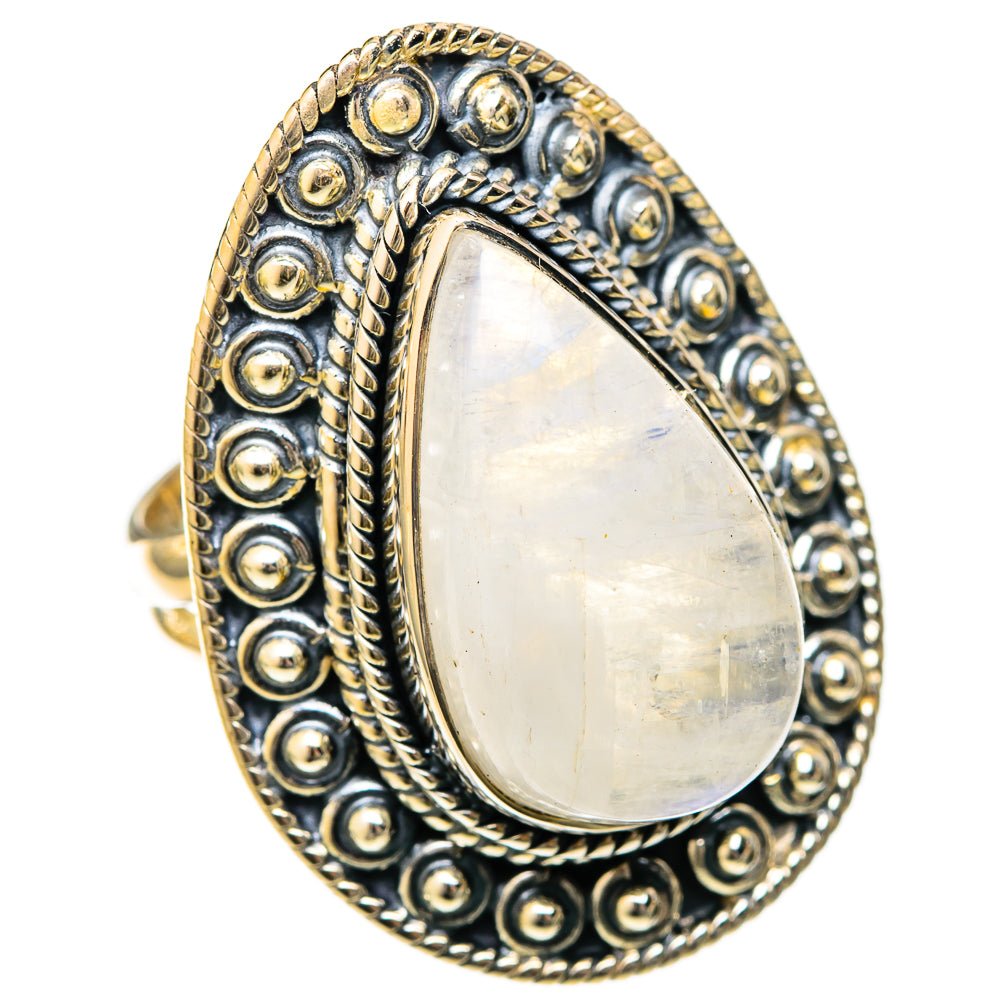 Rainbow Moonstone Rings handcrafted by Anasilvercos - RING122555 - Photo 2