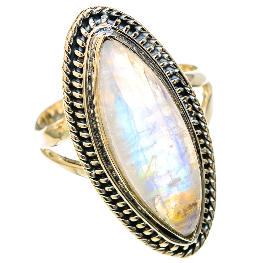 Rainbow Moonstone Rings handcrafted by Anasilvercos - RING122575 - Photo 2