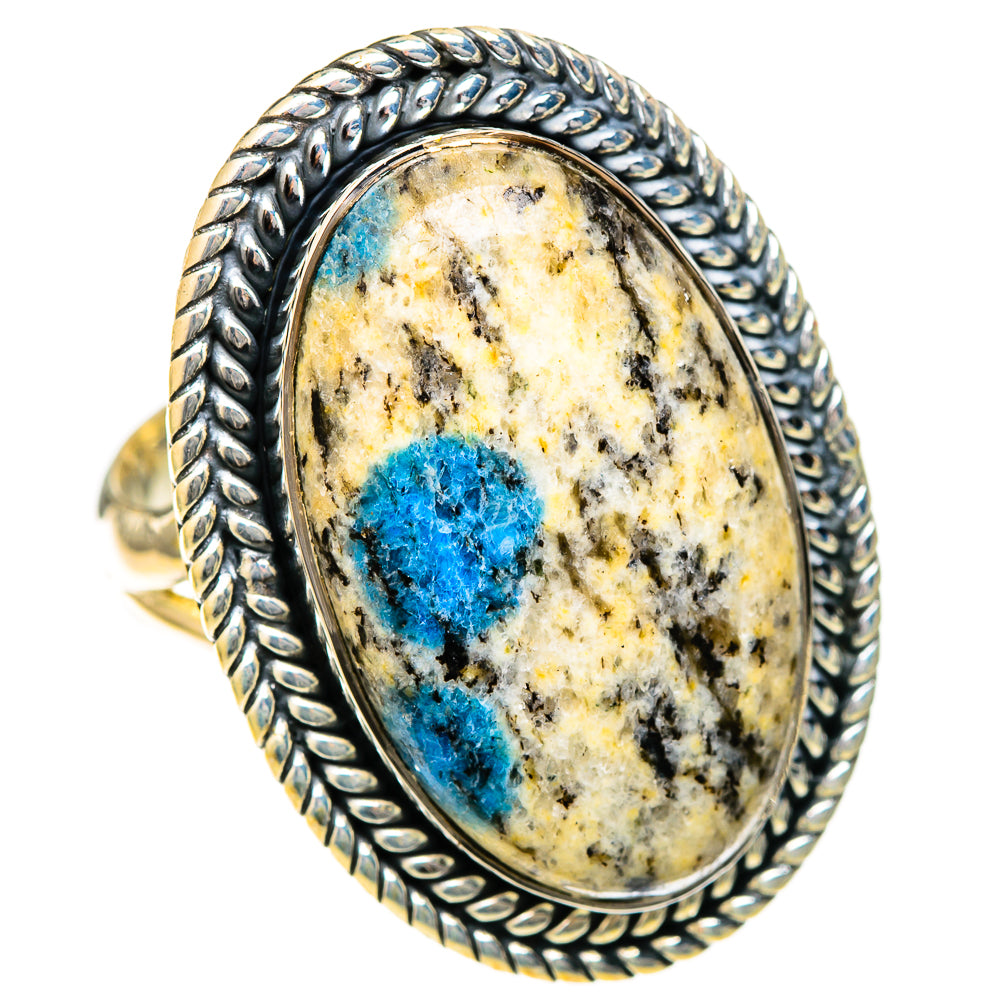 K2 Blue Azurite Rings handcrafted by Anasilvercos - RING122601 - Photo 2