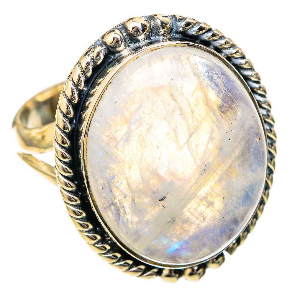 Rainbow Moonstone Rings handcrafted by Anasilvercos - RING122632 - Photo 2