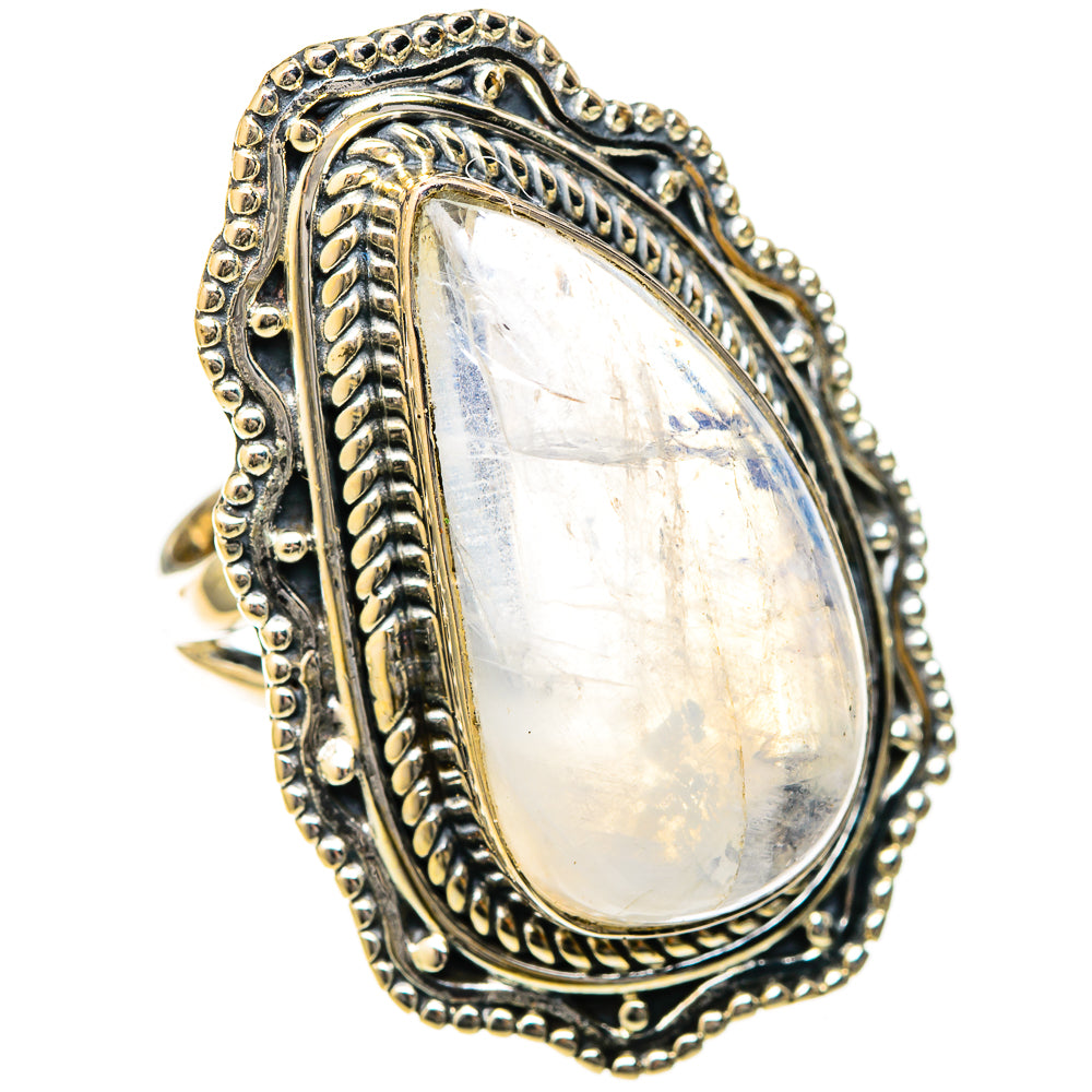 Rainbow Moonstone Rings handcrafted by Anasilvercos - RING122633 - Photo 2