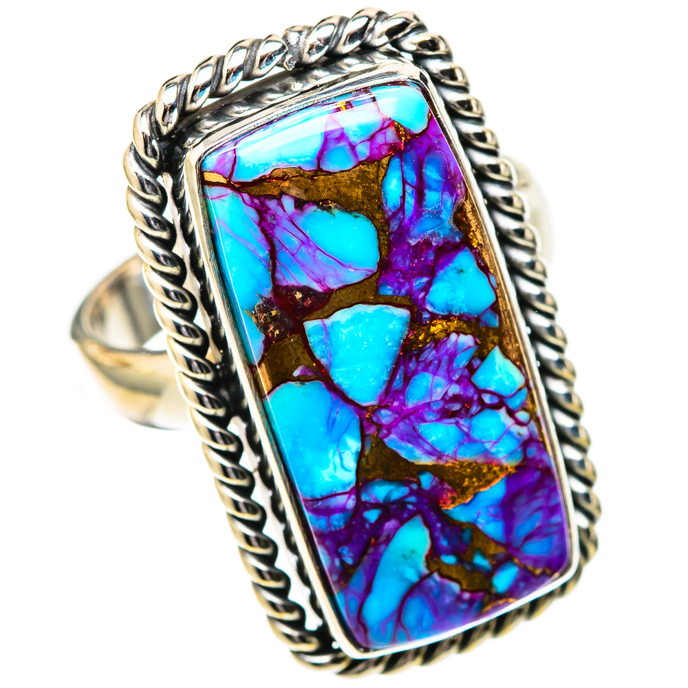 Purple Copper Composite Turquoise Rings handcrafted by Anasilvercos - RING122686 - Photo 2