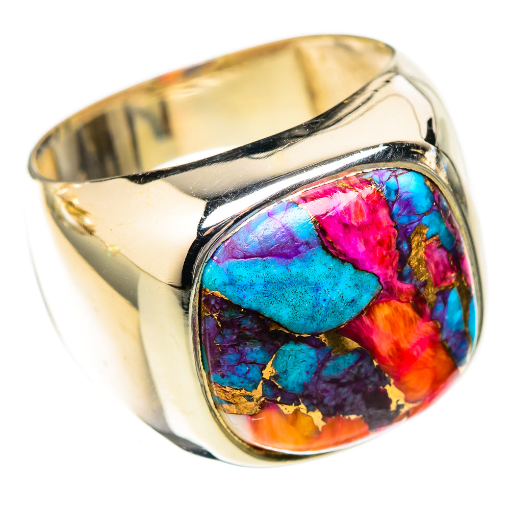 Kingman Pink Dahlia Turquoise Rings handcrafted by Anasilvercos - RING122690 - Photo 2