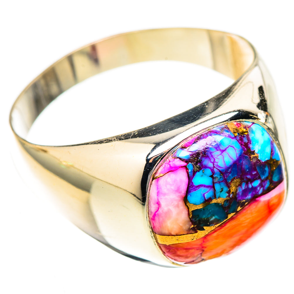 Kingman Pink Dahlia Turquoise Rings handcrafted by Anasilvercos - RING122710 - Photo 2