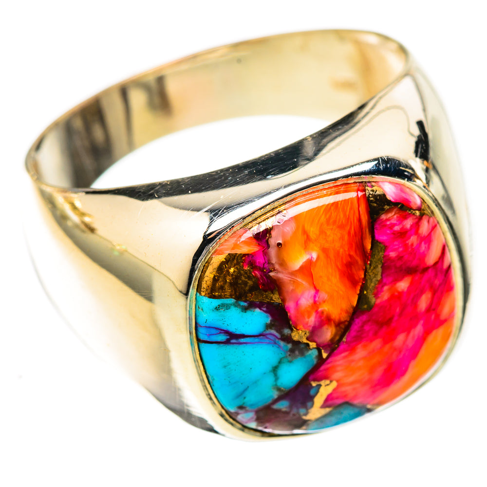 Kingman Pink Dahlia Turquoise Rings handcrafted by Anasilvercos - RING122743 - Photo 2