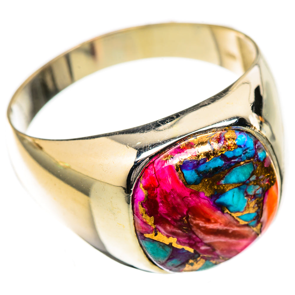 Kingman Pink Dahlia Turquoise Rings handcrafted by Anasilvercos - RING122759 - Photo 2