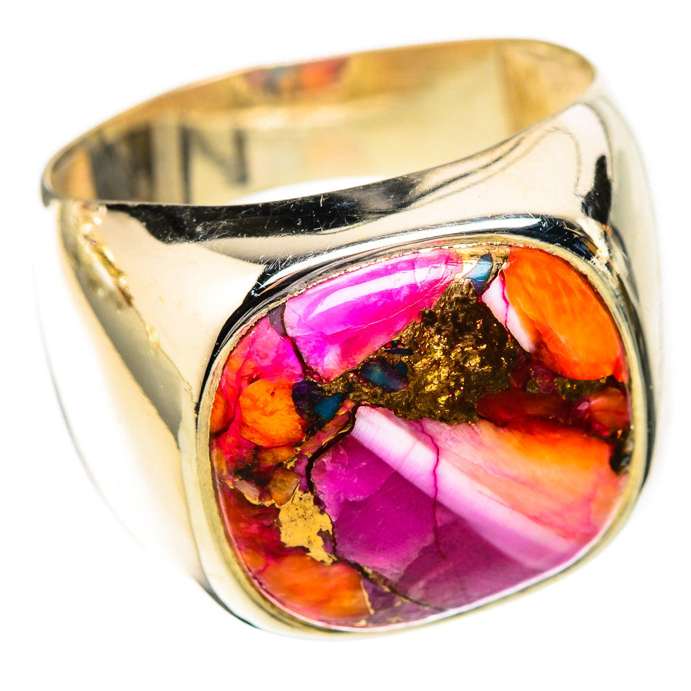 Kingman Pink Dahlia Turquoise Rings handcrafted by Anasilvercos - RING122760 - Photo 2
