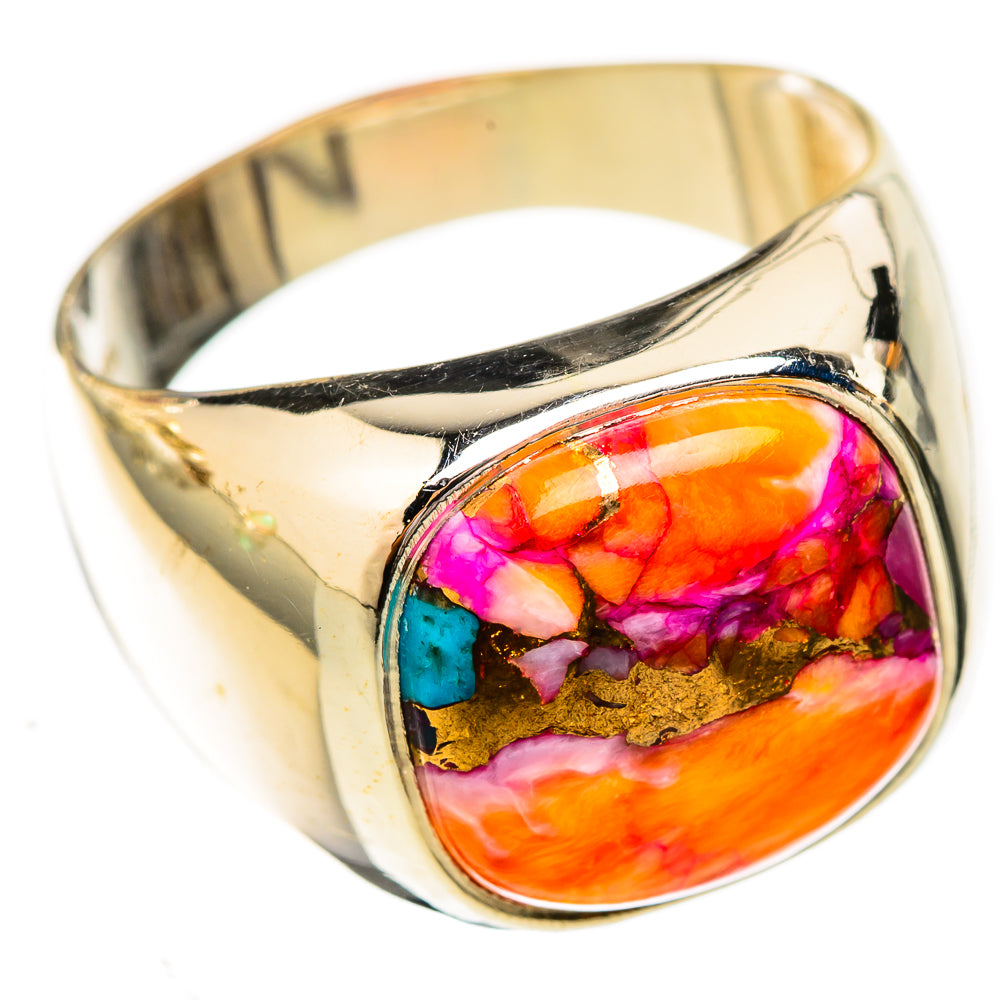 Kingman Pink Dahlia Turquoise Rings handcrafted by Anasilvercos - RING122776 - Photo 2