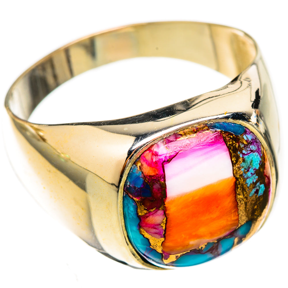Kingman Pink Dahlia Turquoise Rings handcrafted by Anasilvercos - RING122800 - Photo 2