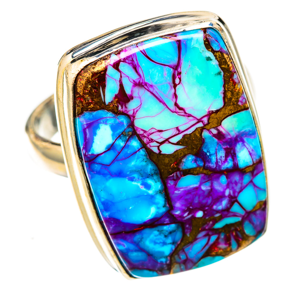 Purple Copper Composite Turquoise Rings handcrafted by Anasilvercos - RING122809 - Photo 2