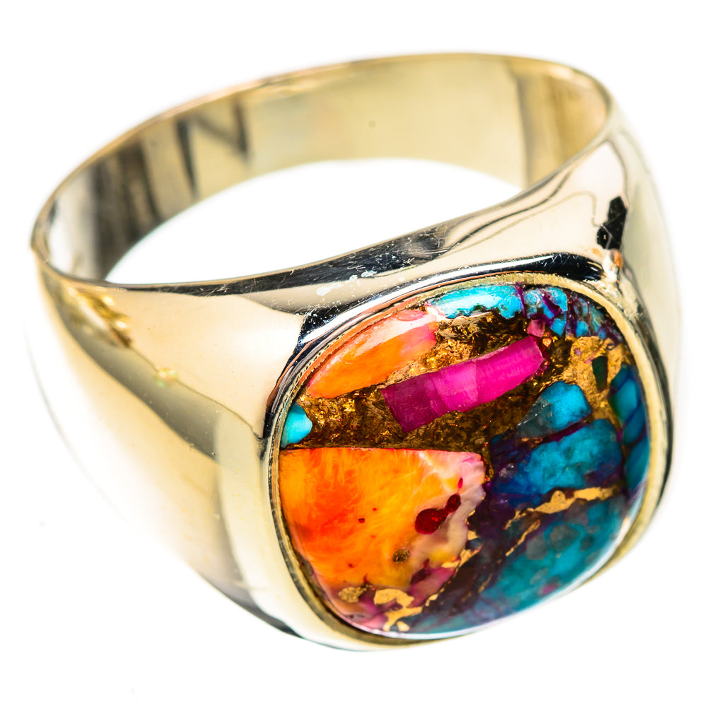 Kingman Pink Dahlia Turquoise Rings handcrafted by Anasilvercos - RING122822 - Photo 2