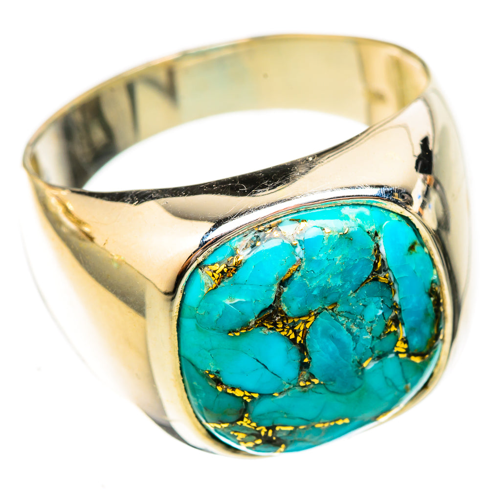Blue Copper Composite Turquoise Rings handcrafted by Anasilvercos - RING122828 - Photo 2