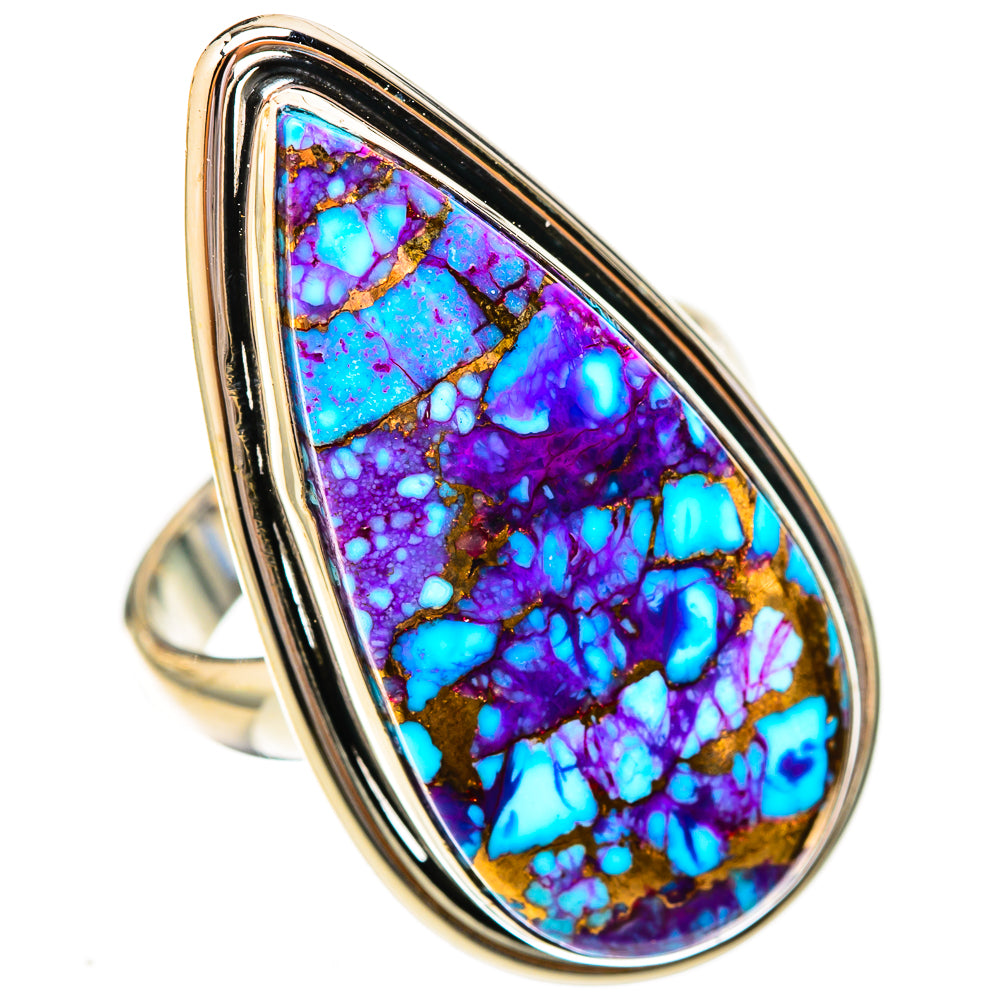 Purple Copper Composite Turquoise Rings handcrafted by Anasilvercos - RING122848 - Photo 2