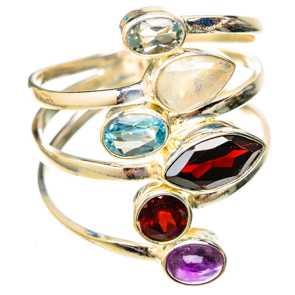 Rainbow Moonstone Rings handcrafted by Anasilvercos - RING122854 - Photo 2