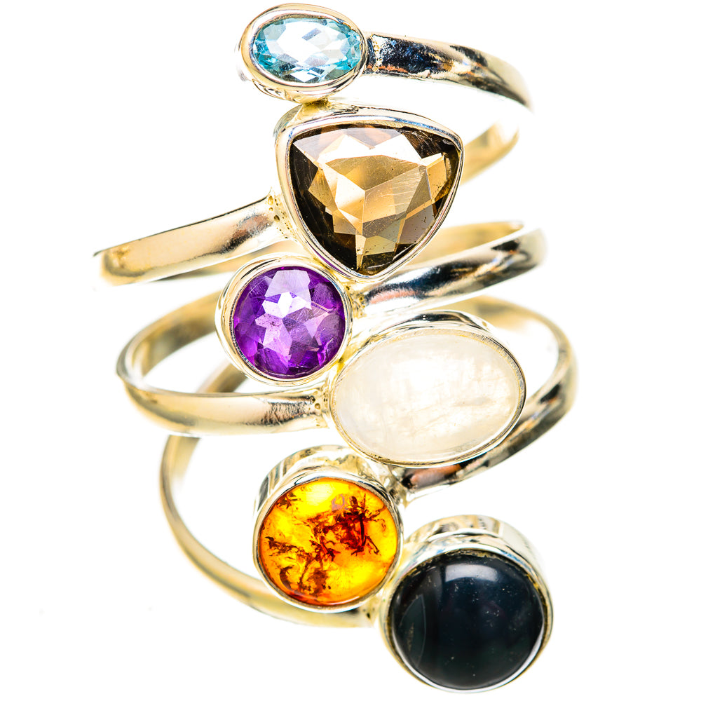 Rainbow Moonstone Rings handcrafted by Anasilvercos - RING122855 - Photo 2