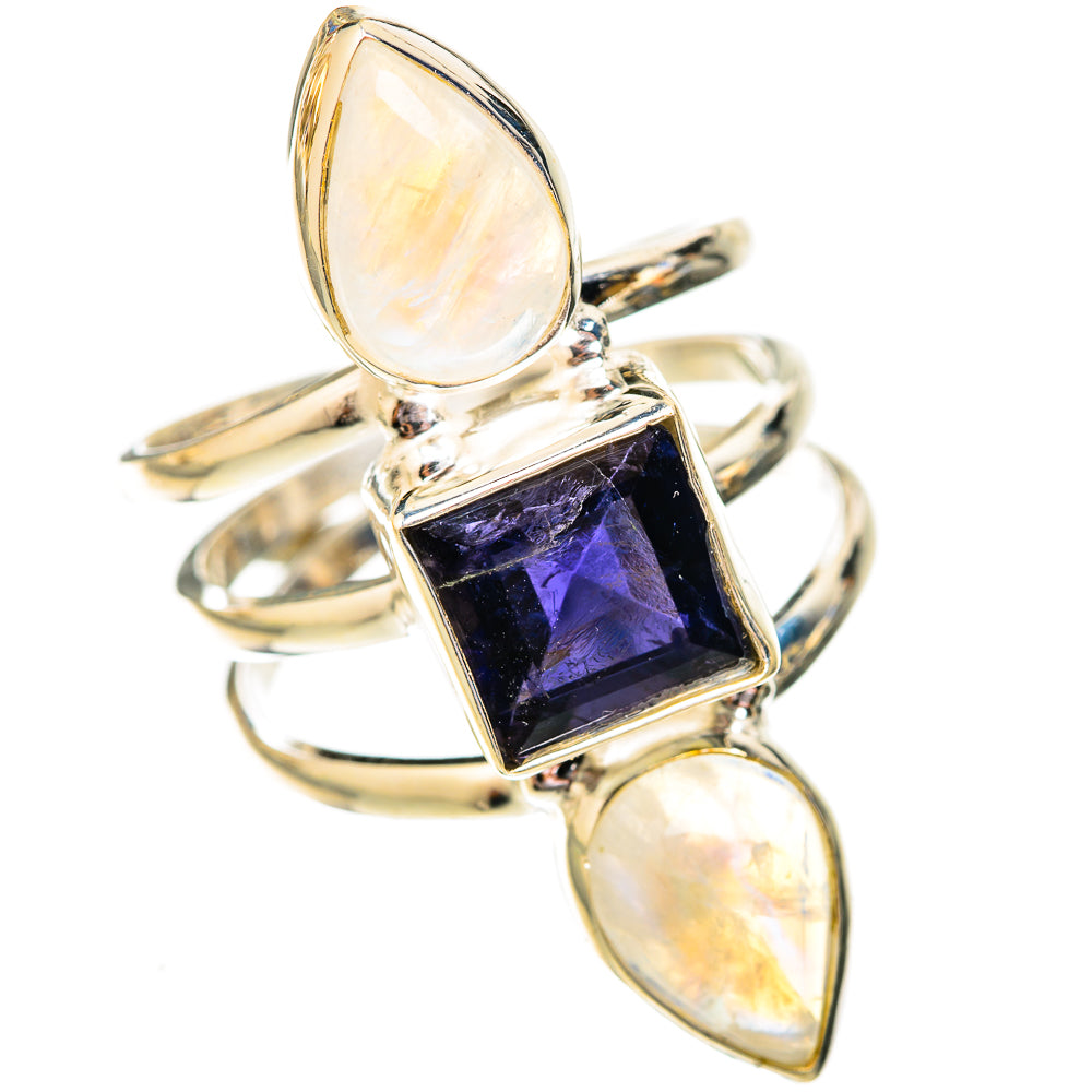 Rainbow Moonstone Rings handcrafted by Anasilvercos - RING122882 - Photo 2
