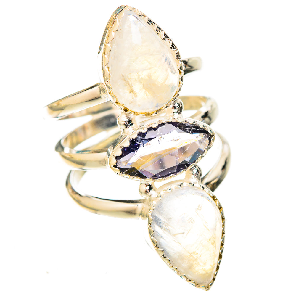 Rainbow Moonstone Rings handcrafted by Anasilvercos - RING122883 - Photo 2