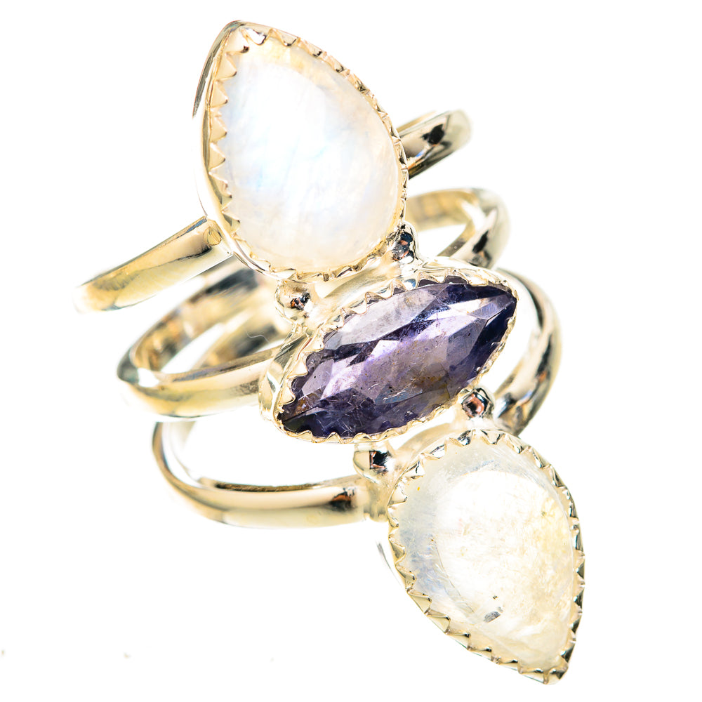 Rainbow Moonstone Rings handcrafted by Anasilvercos - RING122907 - Photo 2