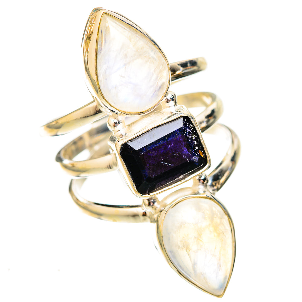 Rainbow Moonstone Rings handcrafted by Anasilvercos - RING122908 - Photo 2