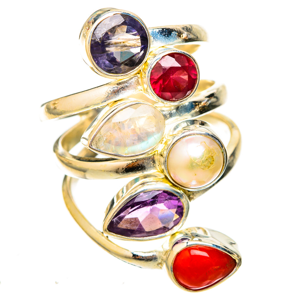 Rainbow Moonstone Rings handcrafted by Anasilvercos - RING122914 - Photo 2