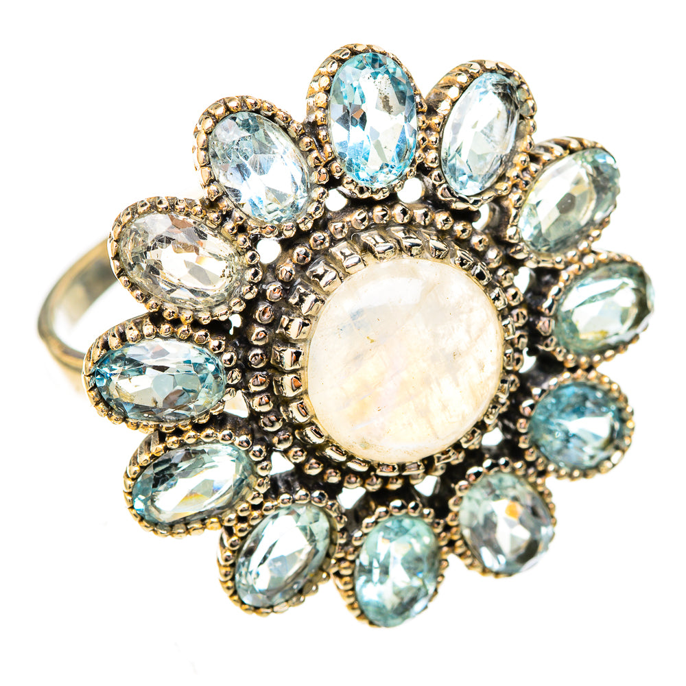 Rainbow Moonstone Rings handcrafted by Anasilvercos - RING122921 - Photo 2