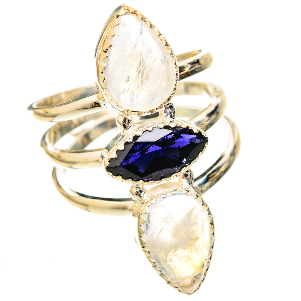 Rainbow Moonstone Rings handcrafted by Anasilvercos - RING122929 - Photo 2