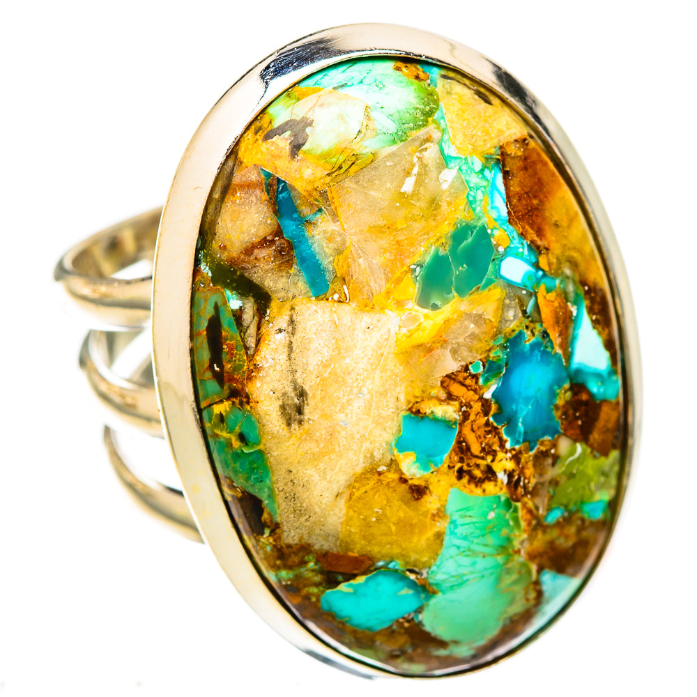 Blue Copper Composite Turquoise Rings handcrafted by Anasilvercos - RING122941 - Photo 2