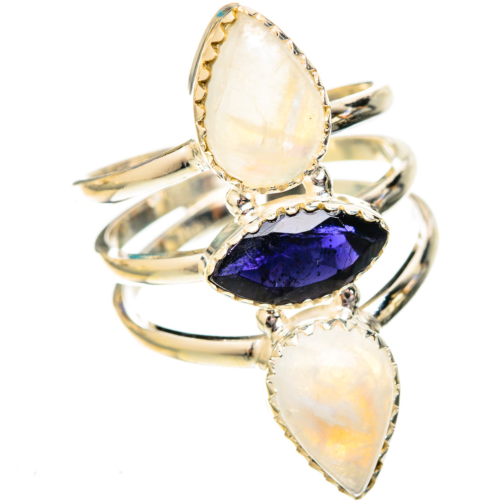 Rainbow Moonstone Rings handcrafted by Anasilvercos - RING122944 - Photo 2