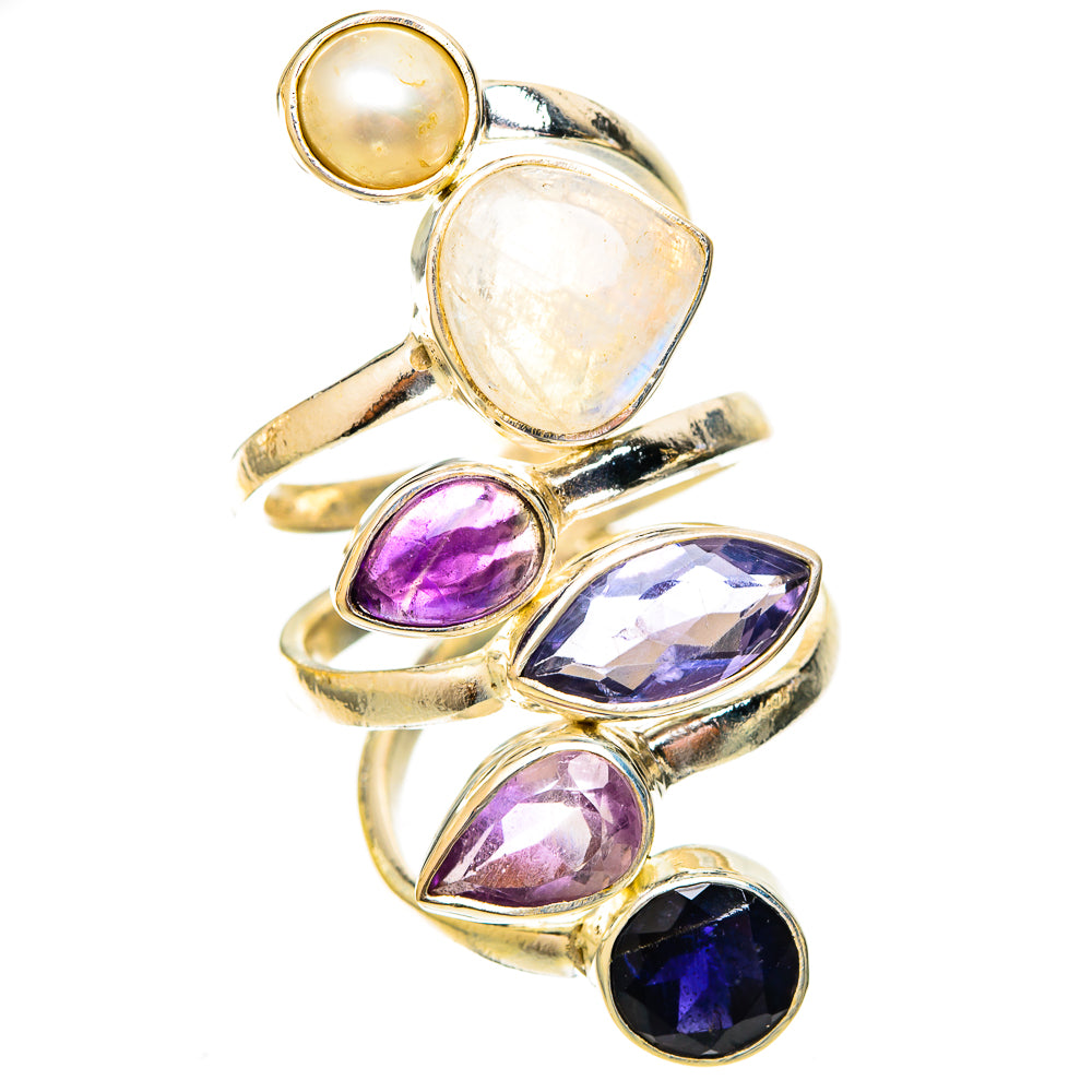 Rainbow Moonstone Rings handcrafted by Anasilvercos - RING122947 - Photo 2