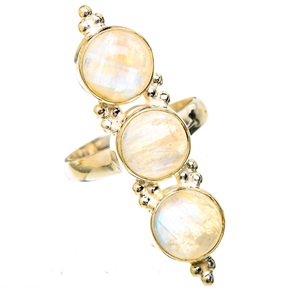 Rainbow Moonstone Rings handcrafted by Anasilvercos - RING122948 - Photo 2