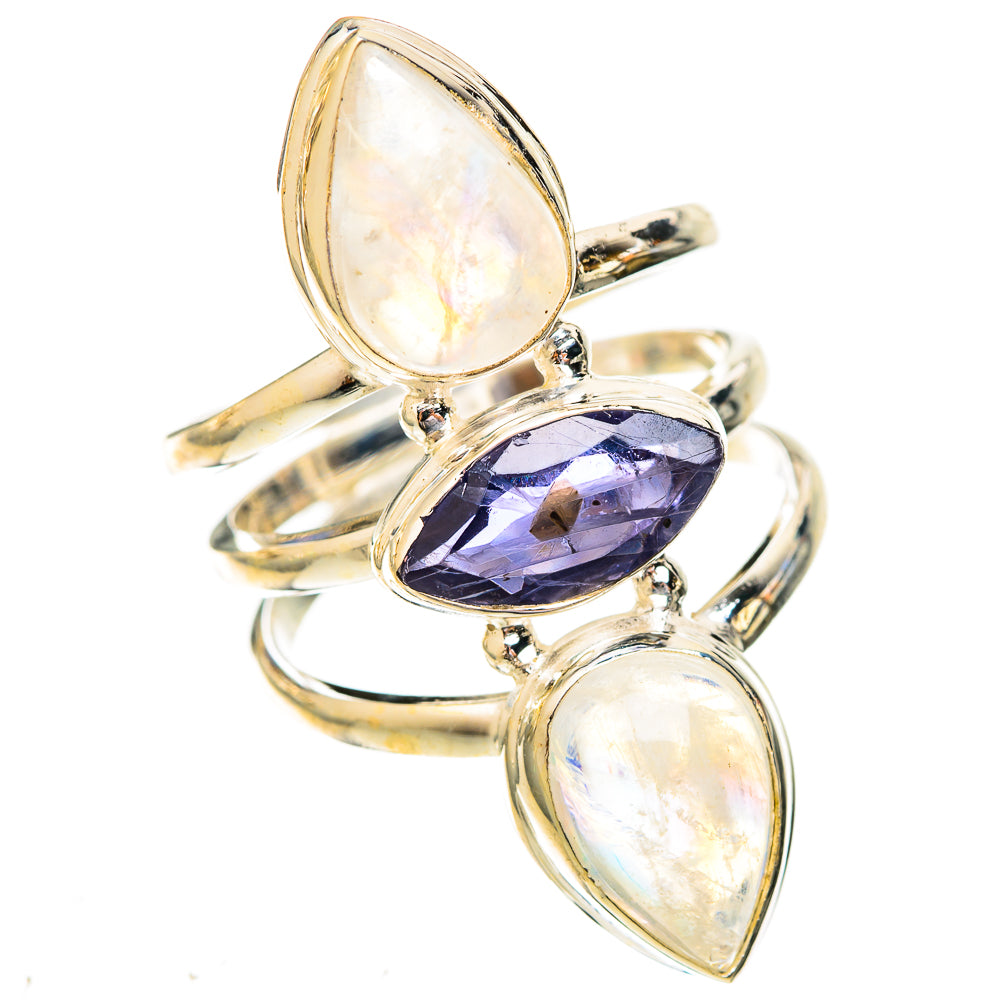 Rainbow Moonstone Rings handcrafted by Anasilvercos - RING122958 - Photo 2